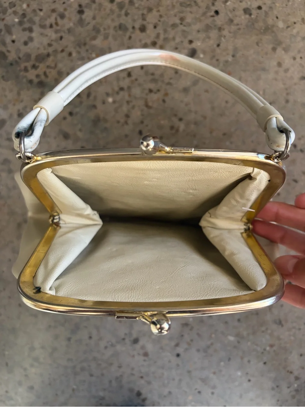Vintage Cream Top-Handle Bag
